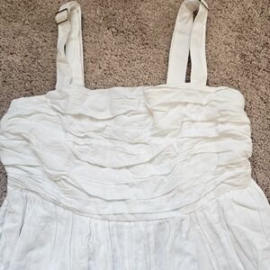 Abercrombie and Fitch White Pintuck Pleated Bust Adjustable Straps Minidress ST